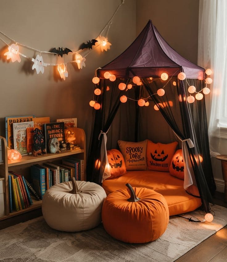Enchanted Pumpkin Tent Reading Nook