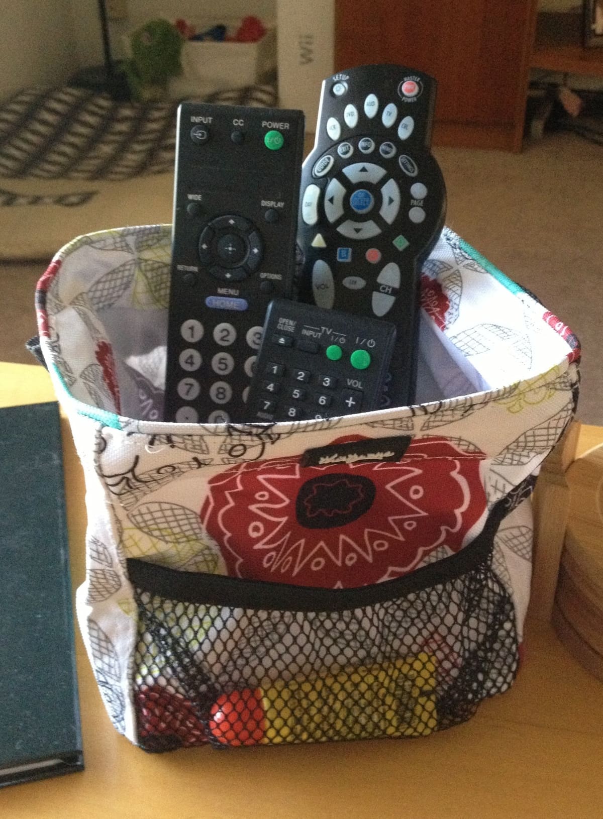 Fabric Basket Remote Organizer