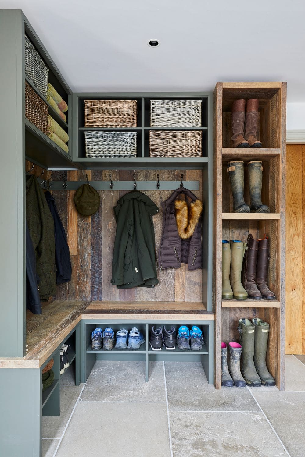Farmhouse-Inspired Mudroom Corner
