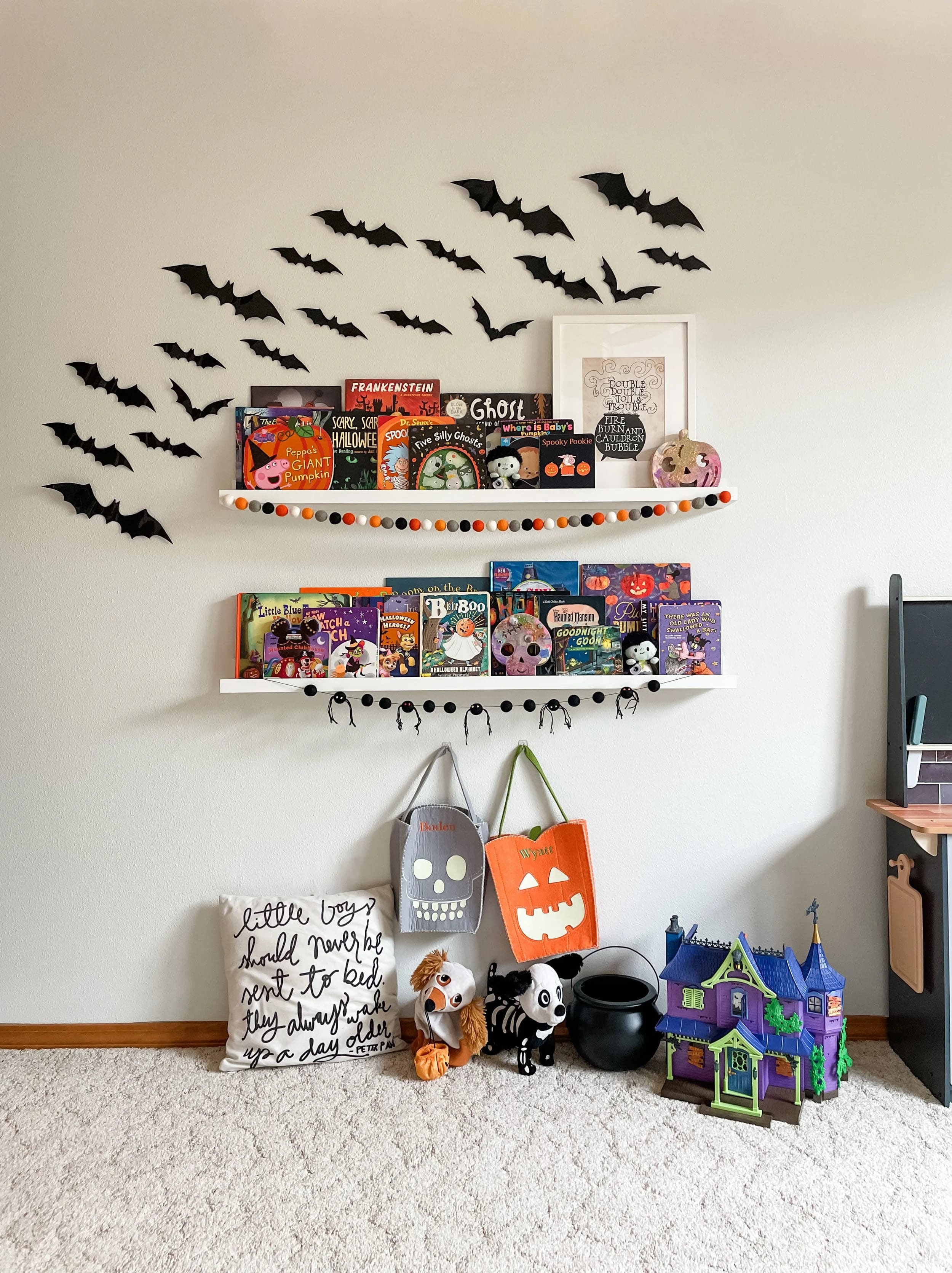 Flying Bats Halloween Book Nook