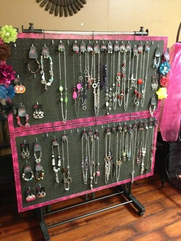 Glam Pegboard Jewelry Display Wall