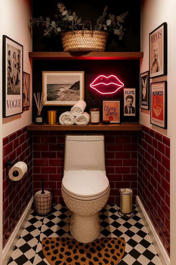 Glam Retro Powder Room