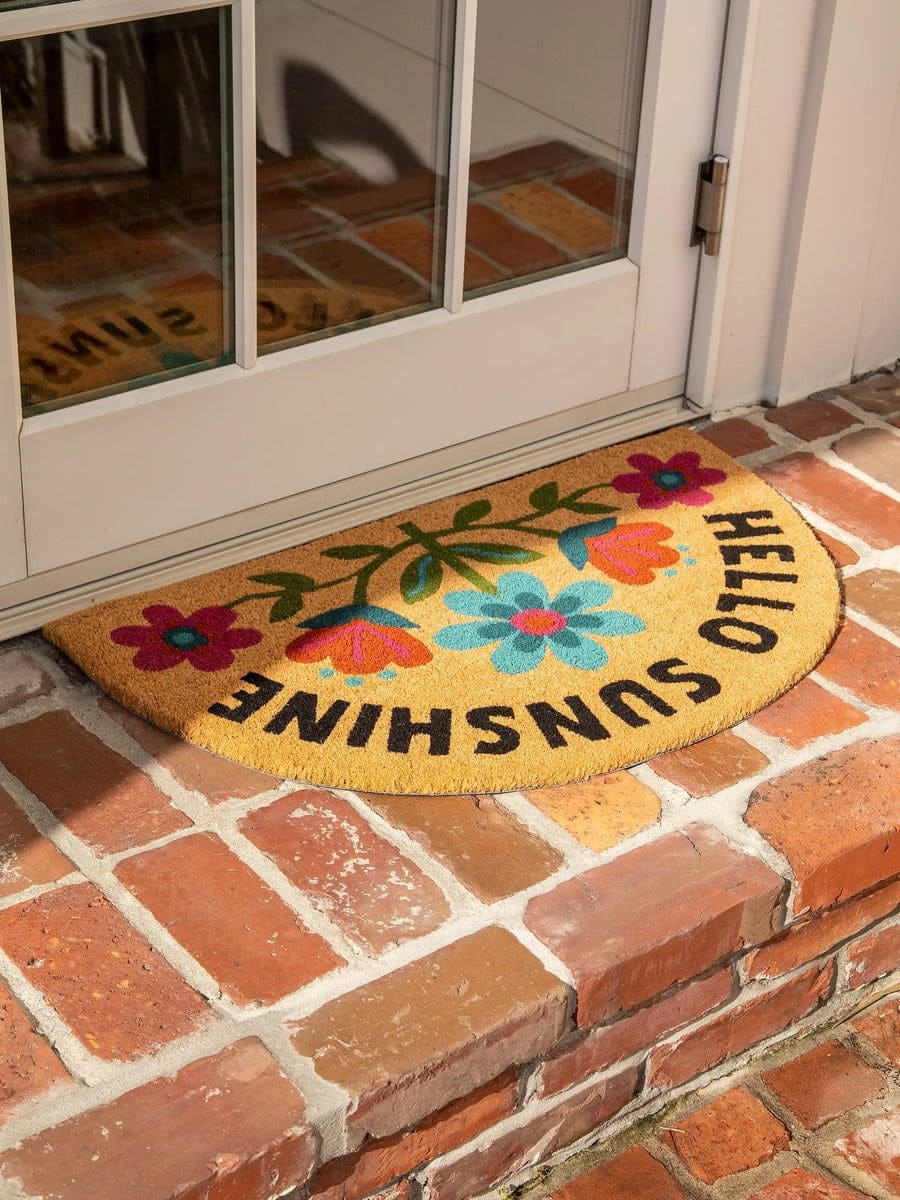 Hello Sunshine Floral Doormat