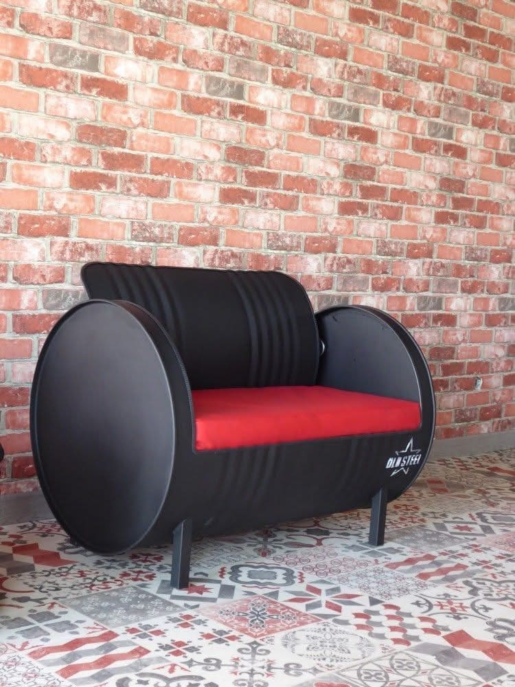 Industrial Oil Drum Lounge Chair