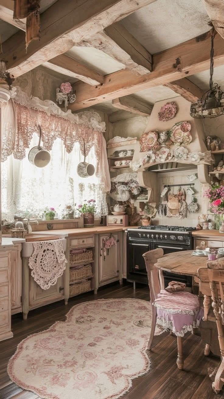Lace and Timber Cottage Kitchen