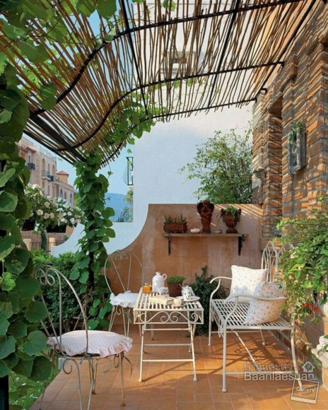 Mediterranean Reed Canopy Balcony Shade