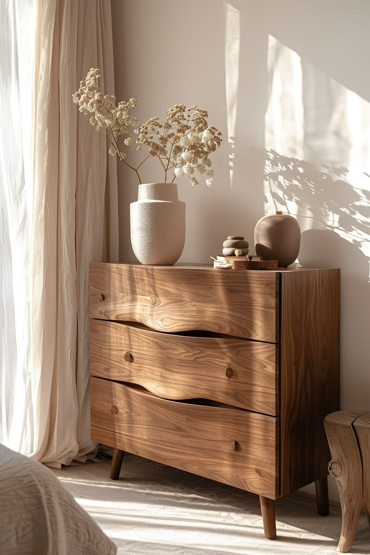 Minimalist Sunlit Dresser Display