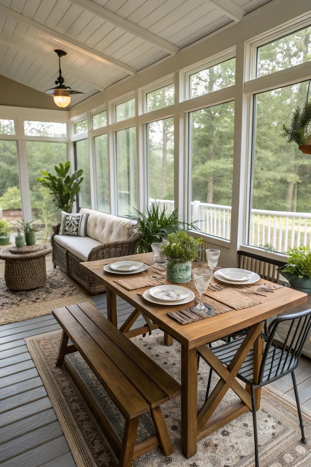 Modern Farmhouse Dining Sunroom