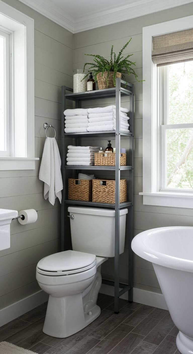 Modern Farmhouse Over-Toilet Storage