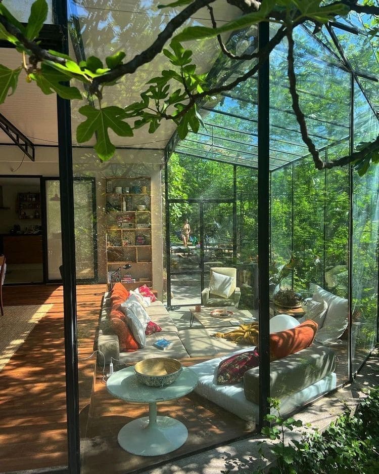 Modern Jungle Glass Sunroom Lounge