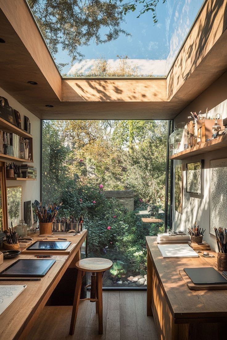 Nature-Focused Creative Sunroom Studio