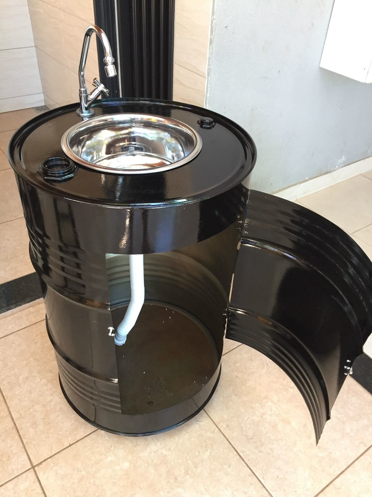 Oil Drum Converted Mini Sink Station
