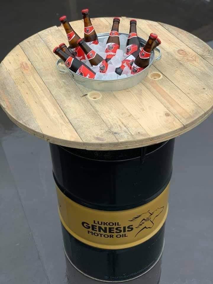 Oil Drum Patio Bar Table Cooler