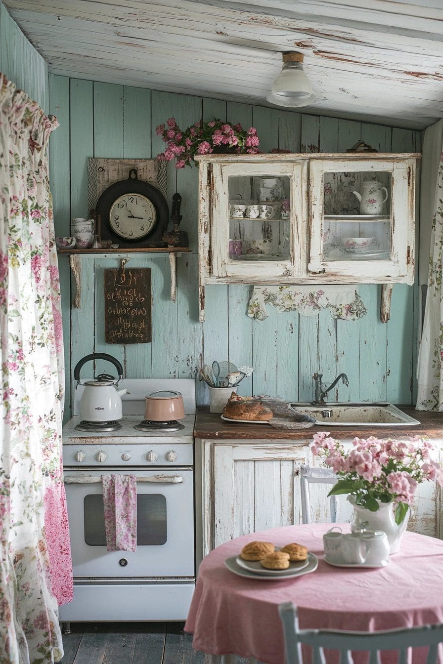 Pastel Charm Cottage Kitchen