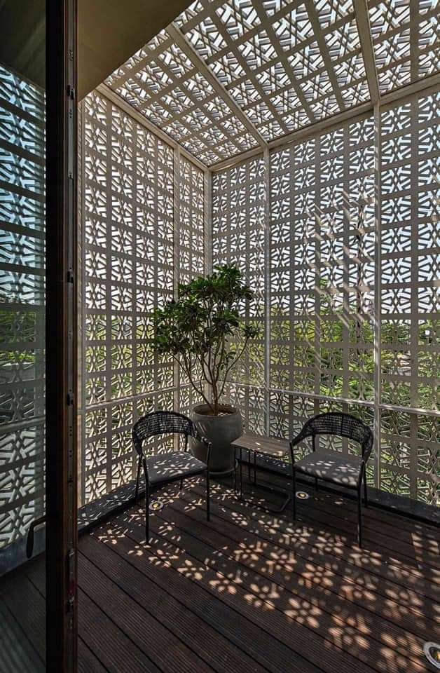 Patterned Light Balcony Haven
