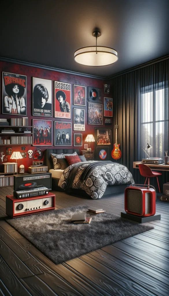 Retro Rock Revival Bedroom