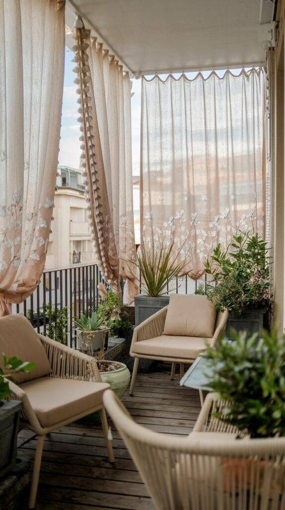 Romantic Sheer Curtain Balcony Shade