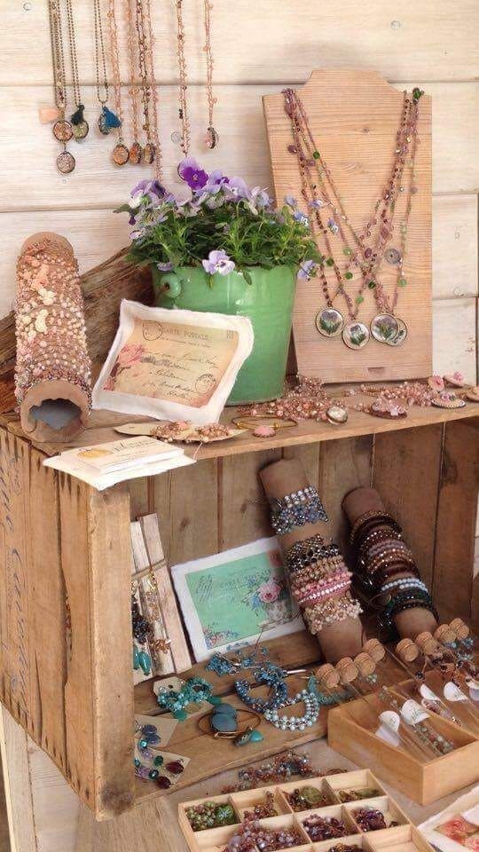 Rustic Crate Jewelry Display Station
