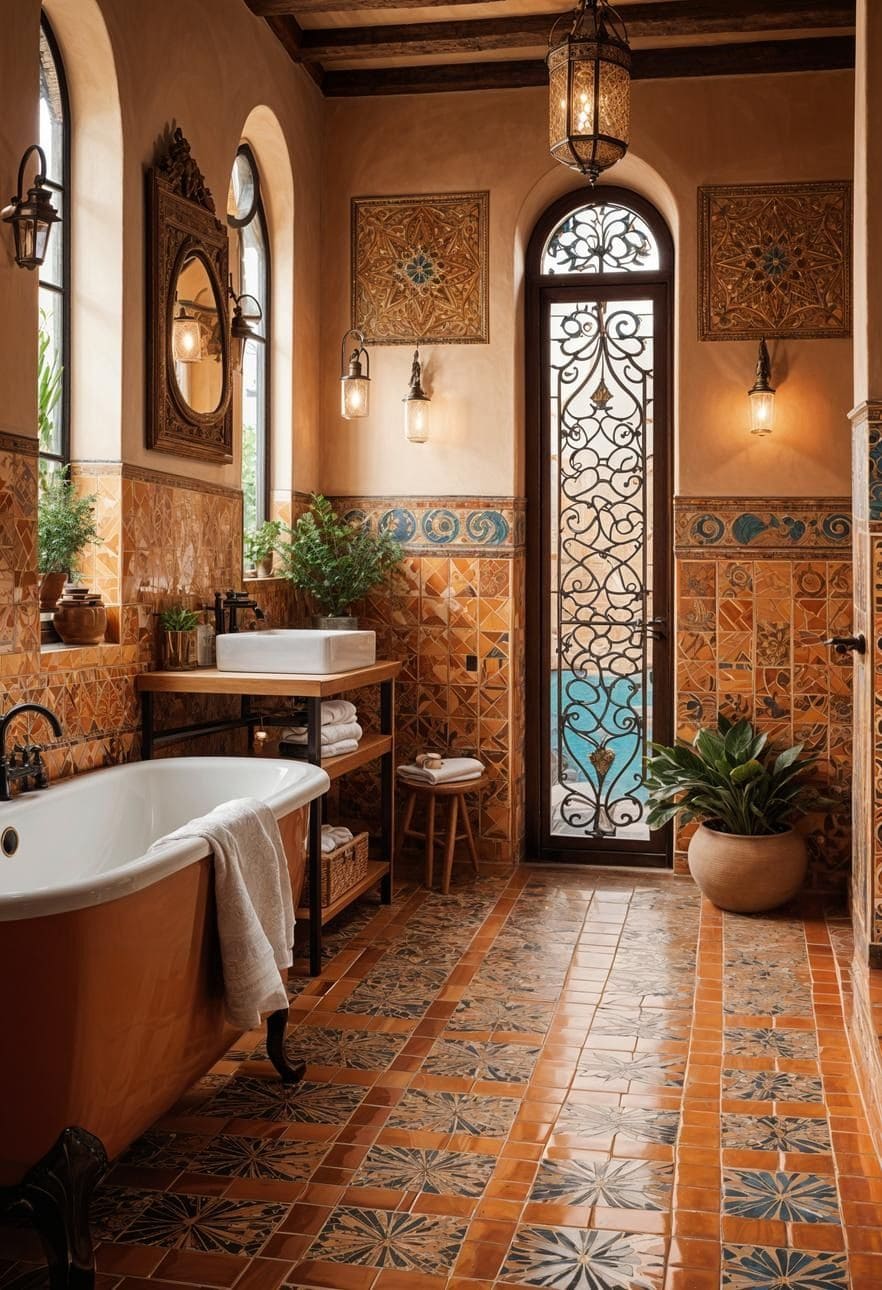 Rustic Hacienda-Inspired Bathroom Retreat