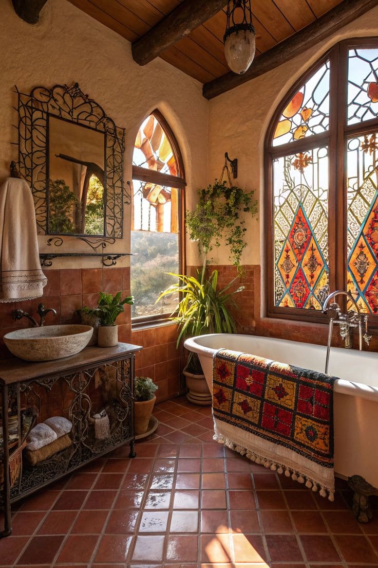 Rustic Hacienda-Inspired Bathroom Sanctuary