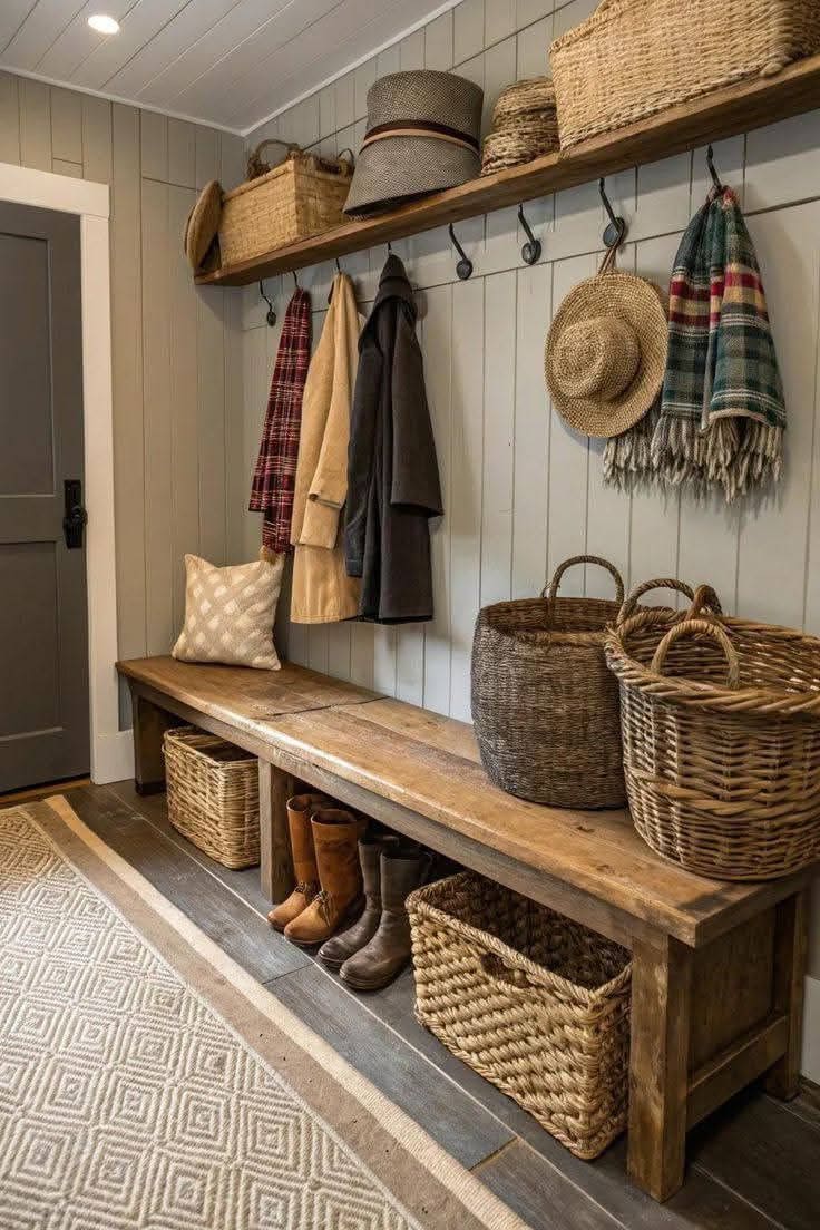Rustic Warmth Entry Bench