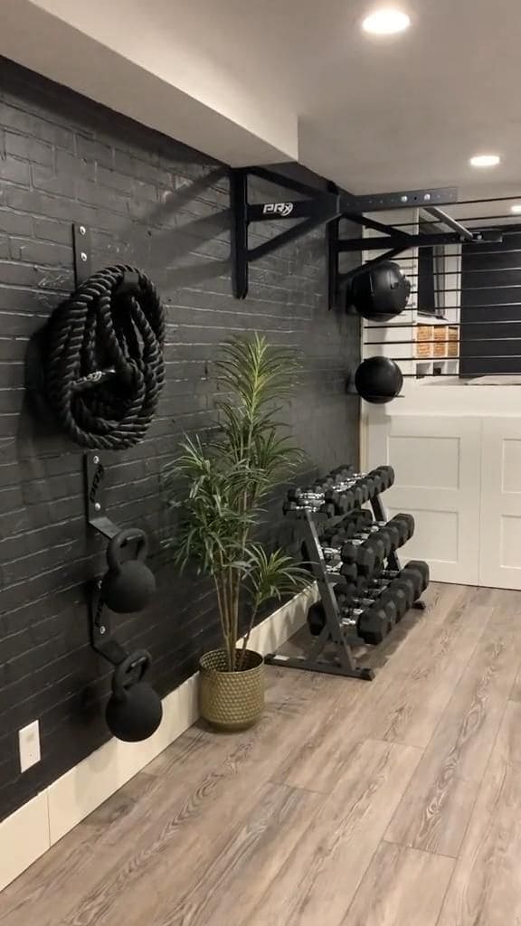 Sleek Strength Basement Gym