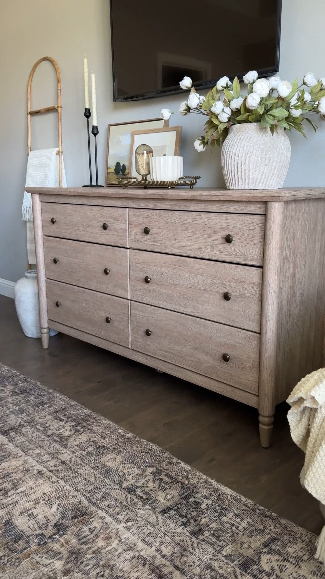 Soft Neutral Bedroom Dresser Display