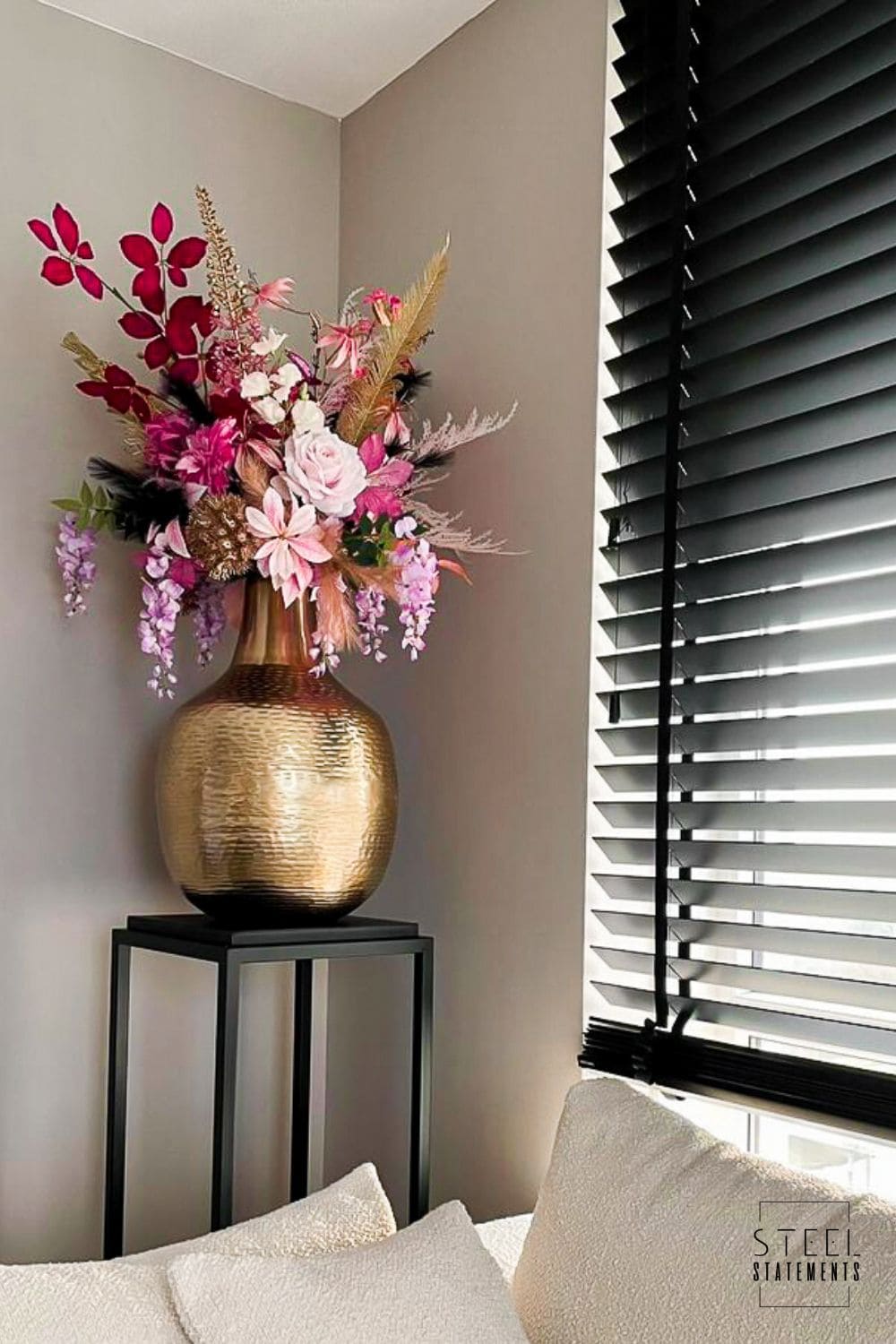 Statement Vase with Bold Floral Arrangement