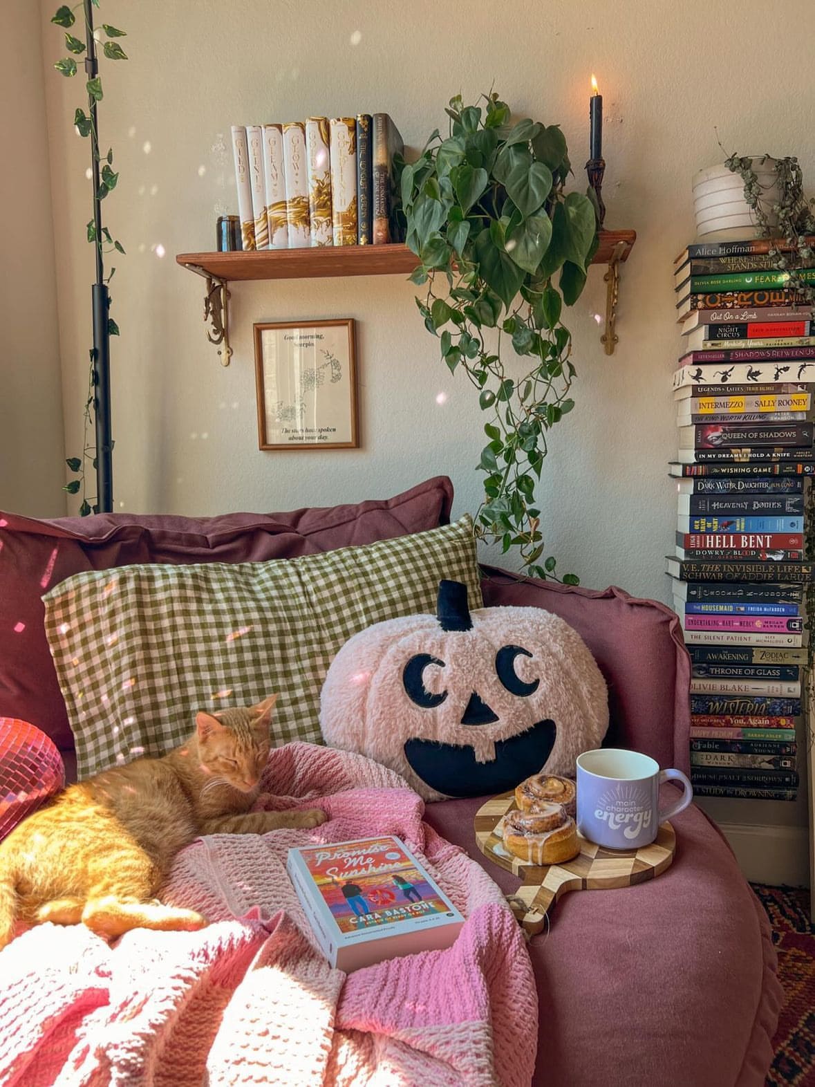 Sunlit Pumpkin Reading Nook