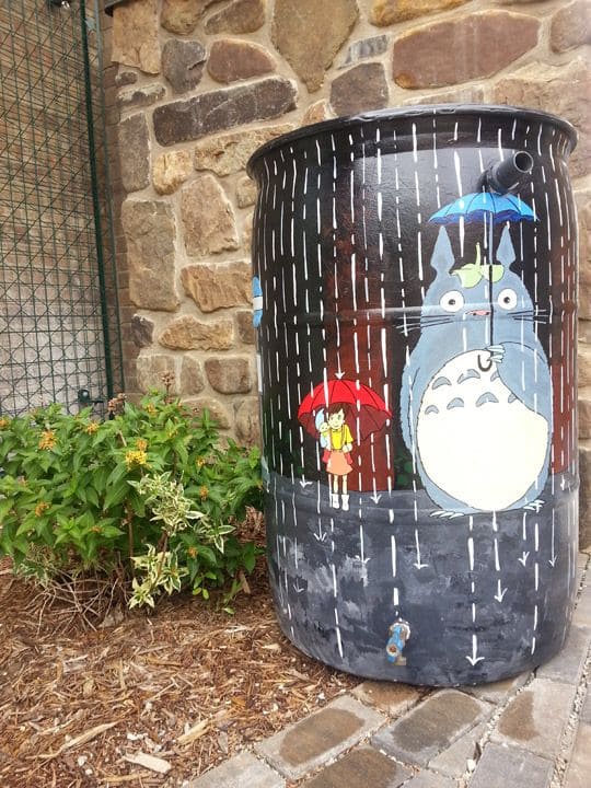 Totoro Rain Barrel Magic