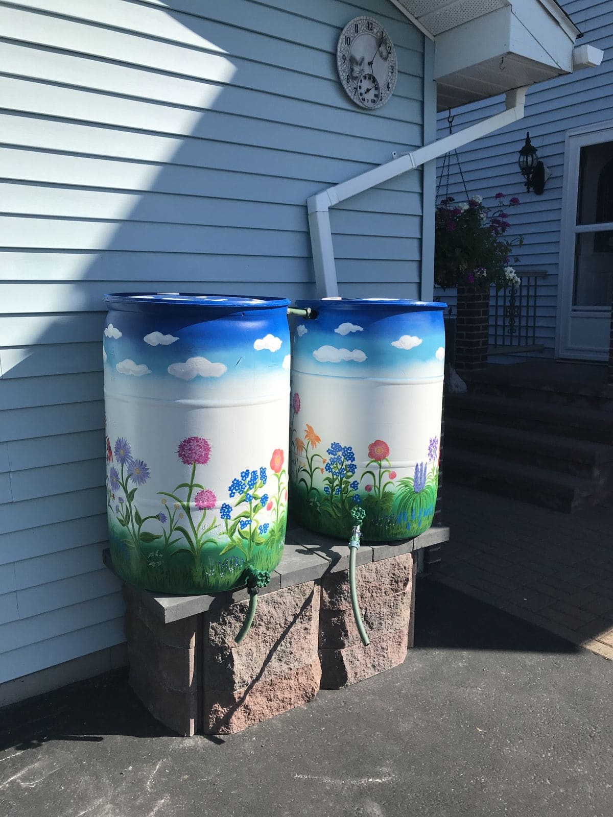Twin Wildflower Meadow Rain Barrels
