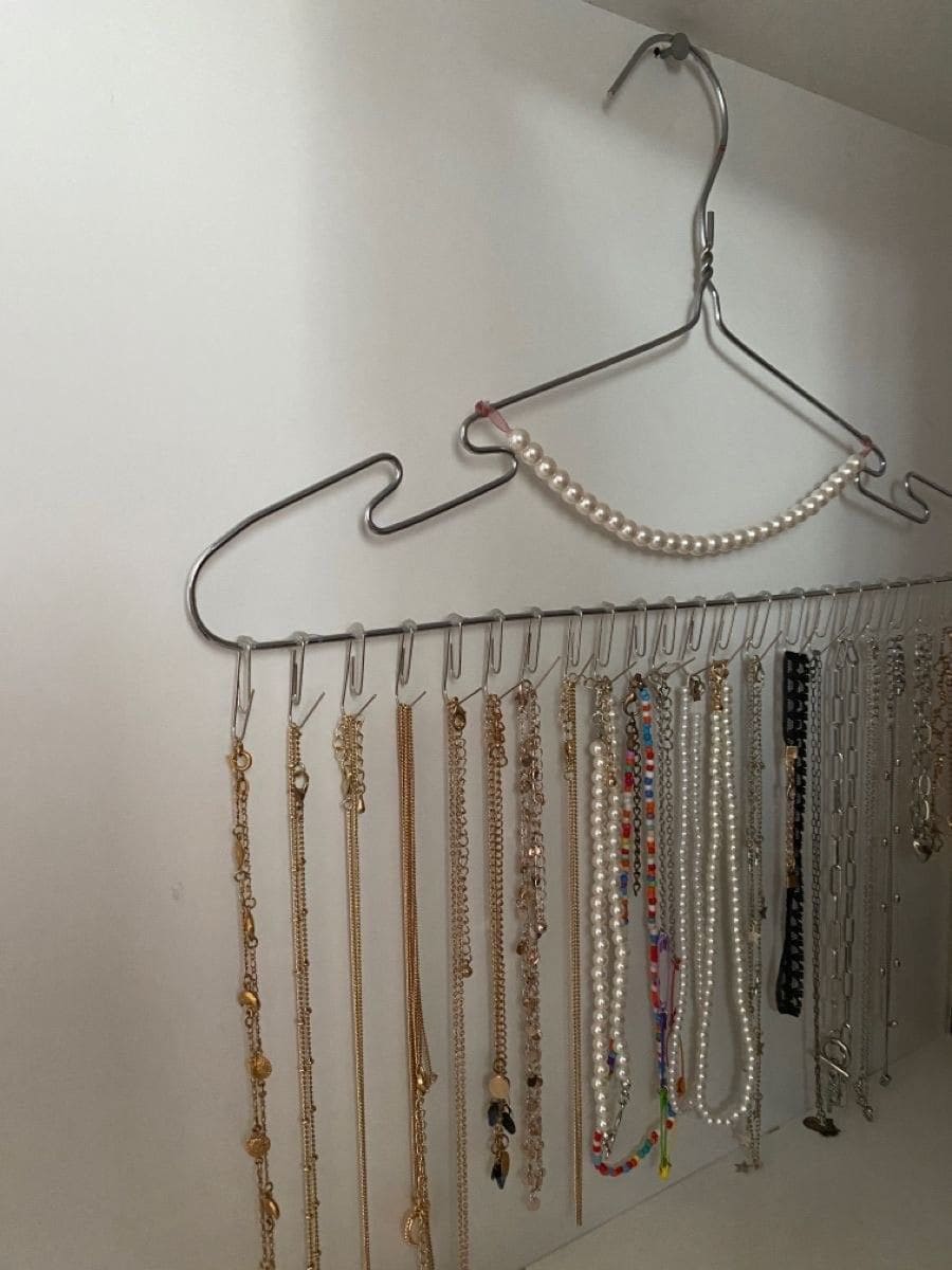 Upcycled Hanger Jewelry Rack