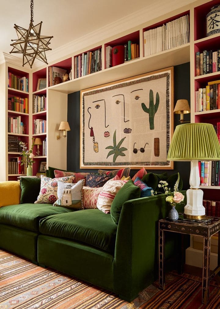 Velvet Green Living Room Art Haven