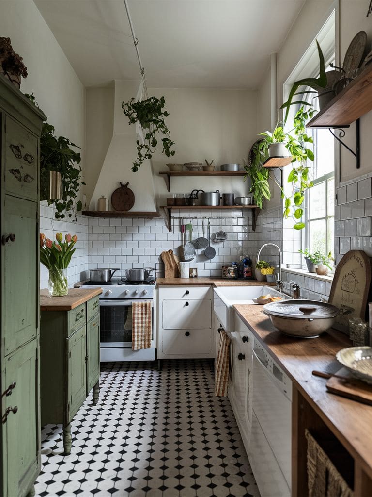 Vintage Charm Checkerboard Kitchen