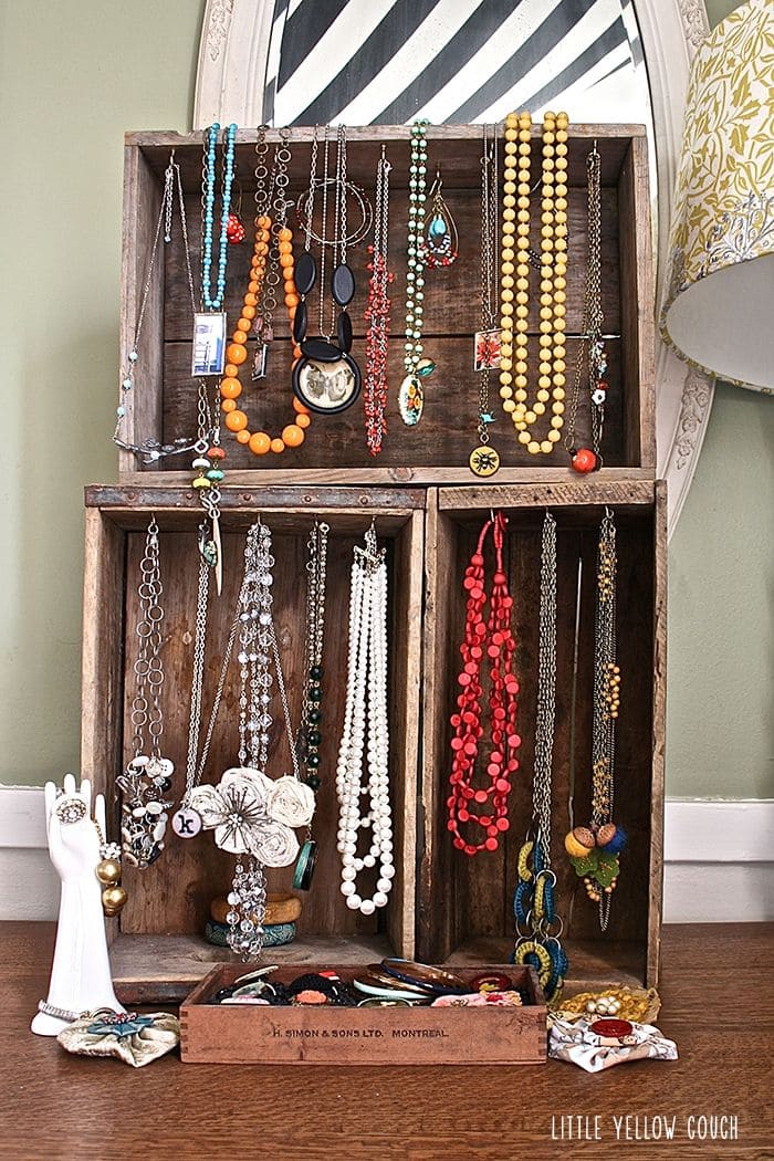 Vintage Crate Jewelry Organizer