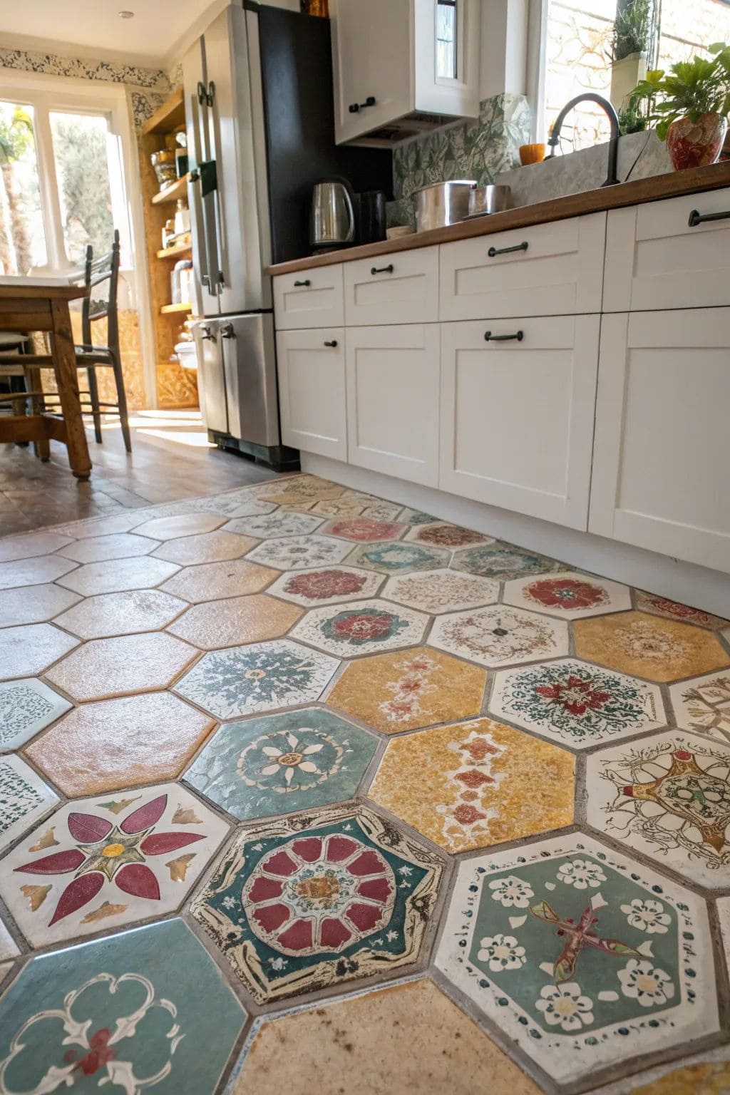 Vintage Hexagon Kitchen Floor