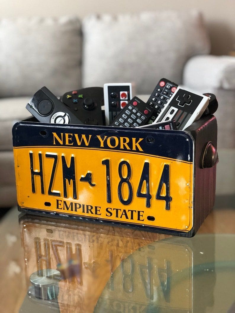 Vintage License Plate Remote Holder