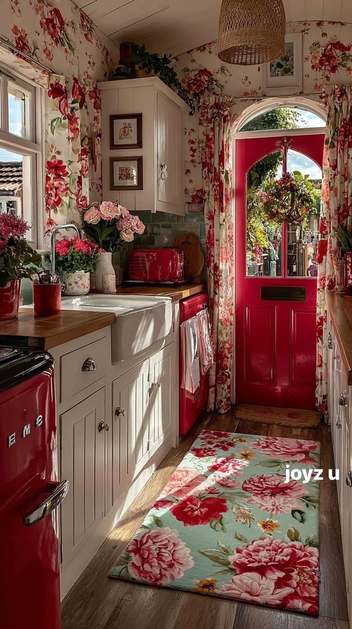 Vintage Rose Cottage Kitchen