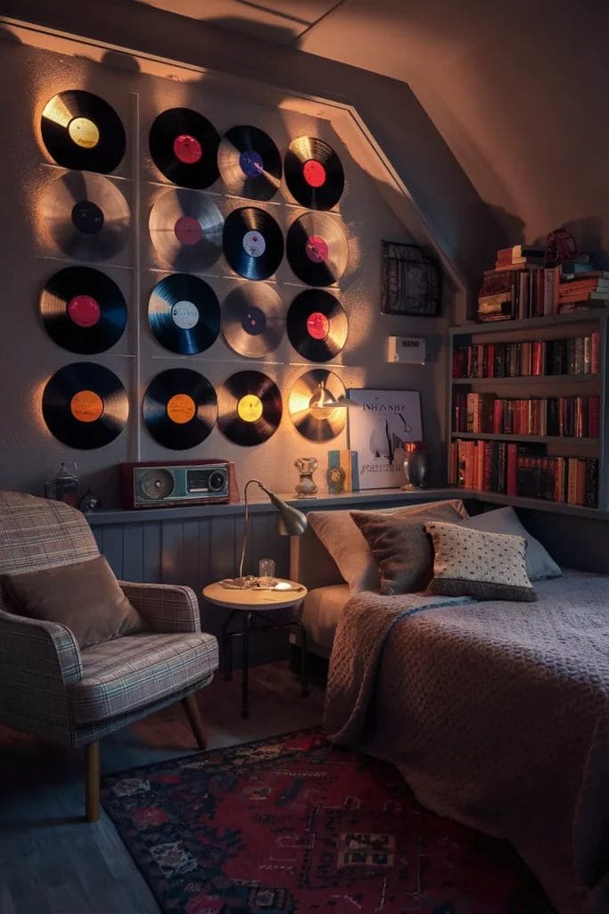 Vintage Vinyl Bedroom Retreat
