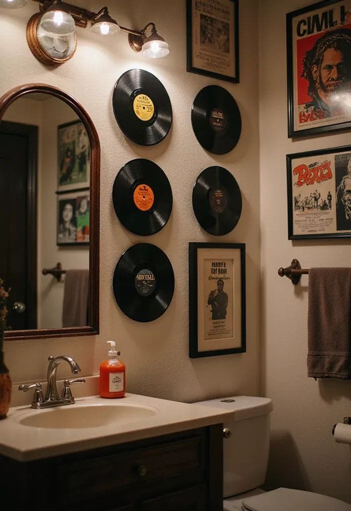 Vintage Vinyl Record Wall Display