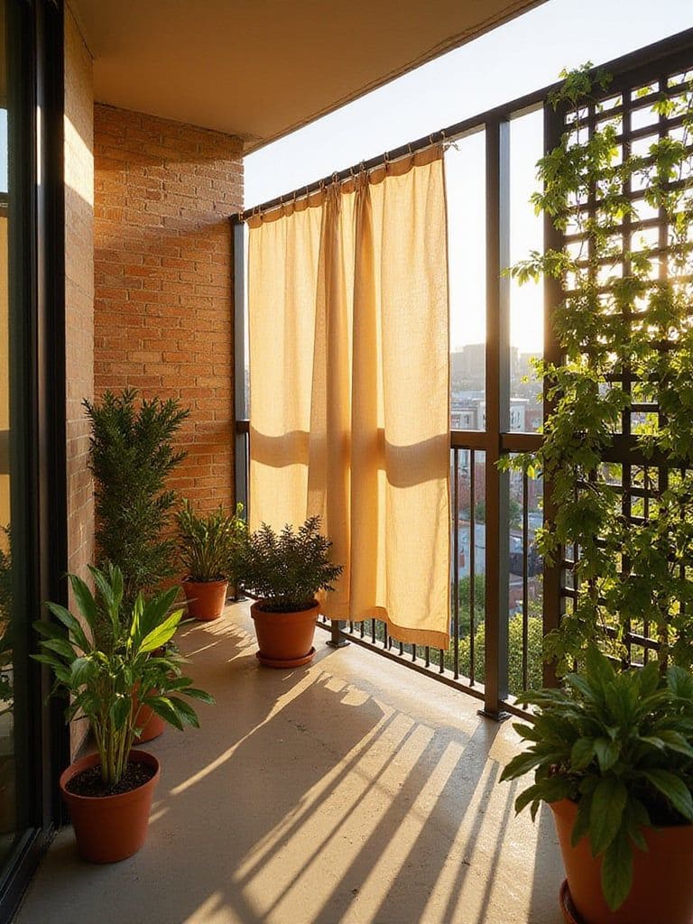 Warm Linen Curtain Balcony Shade