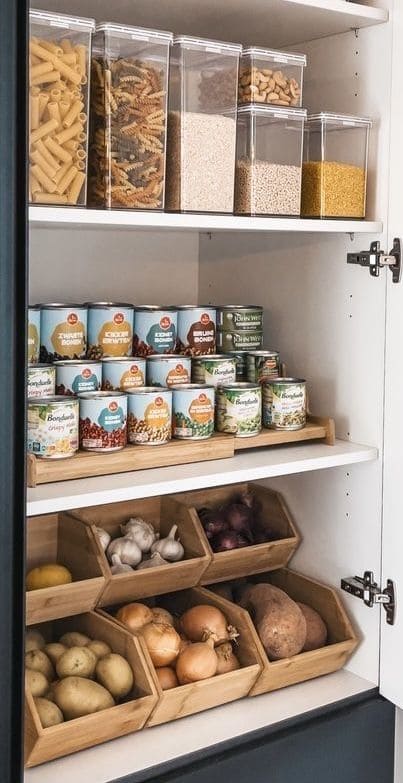 Wooden Bin Pantry Vegetable Organizer