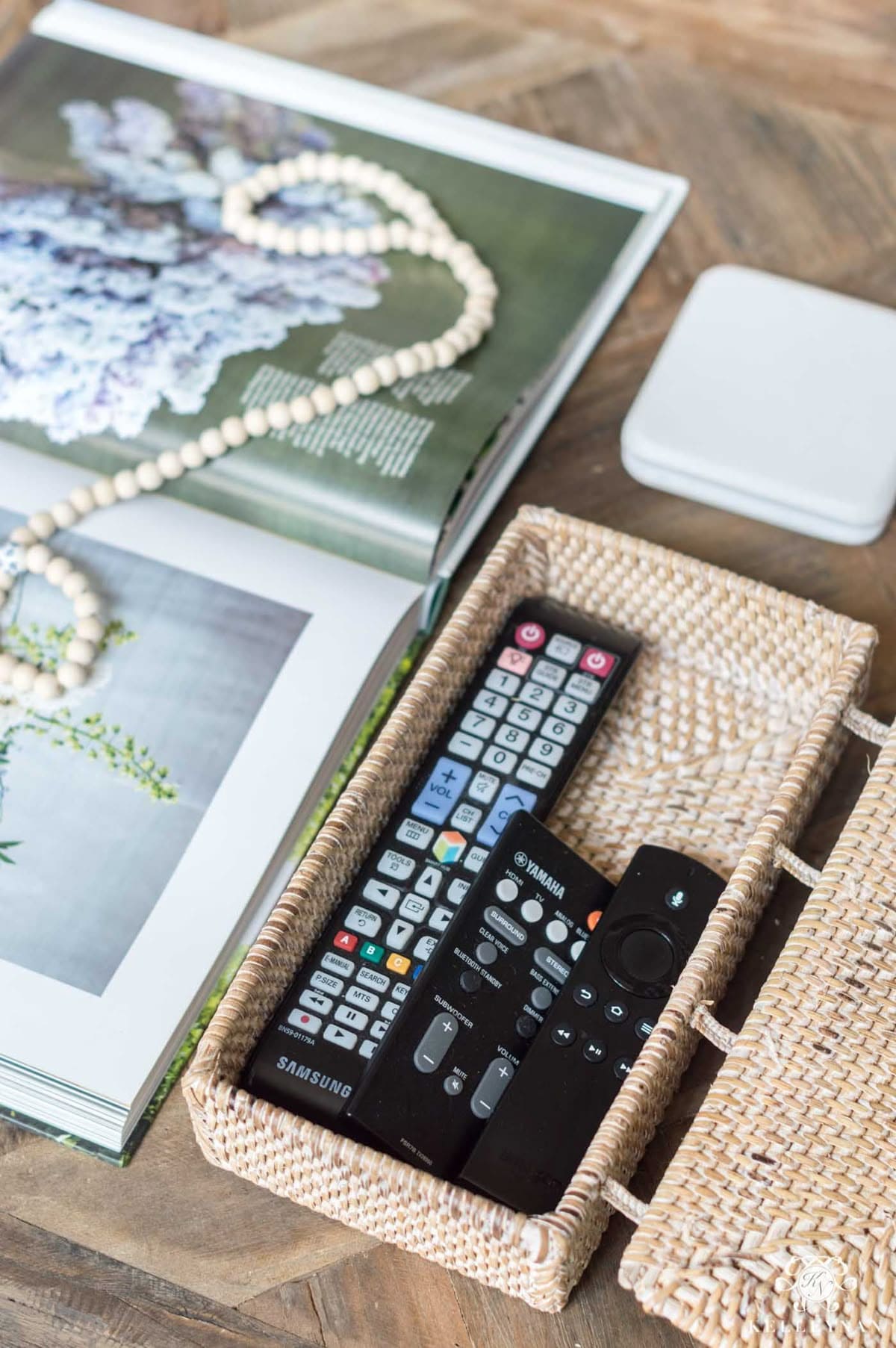 Woven Basket Remote Caddy