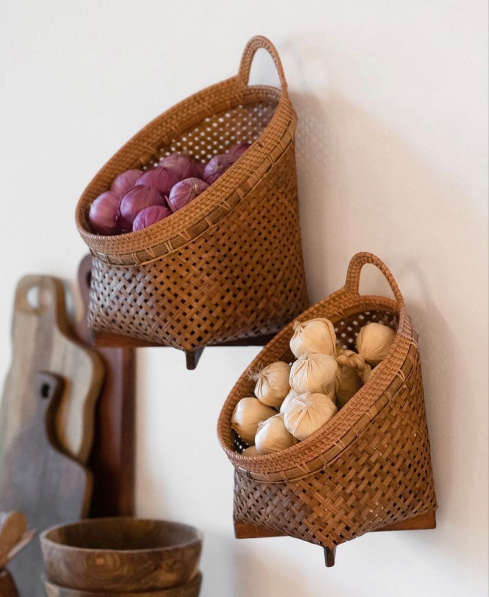 Woven Wall Vegetable Baskets