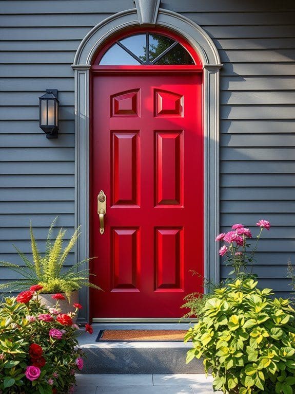 Bold Red Accent Entryway