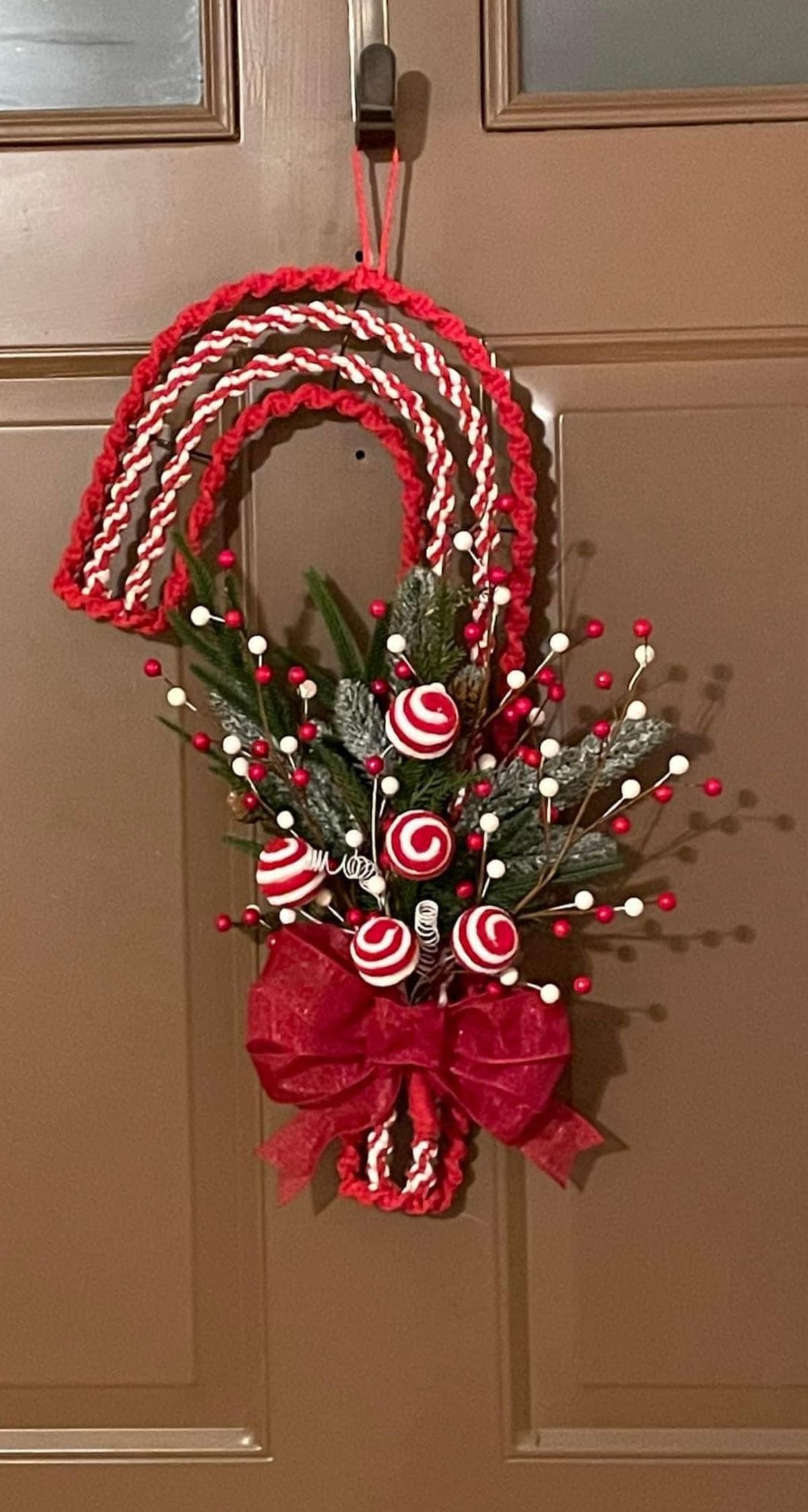 Candy Cane Door Wreath Delight
