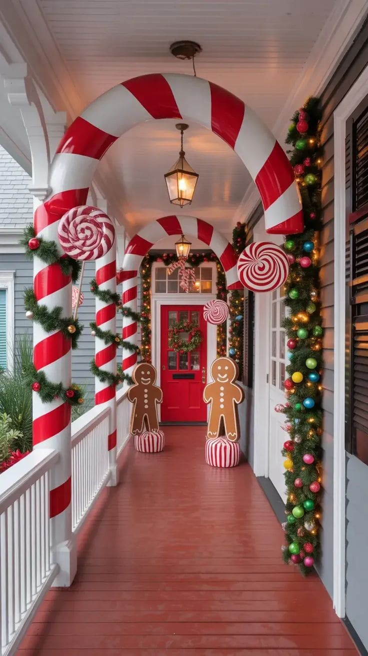 Candy Cane Lane Front Porch