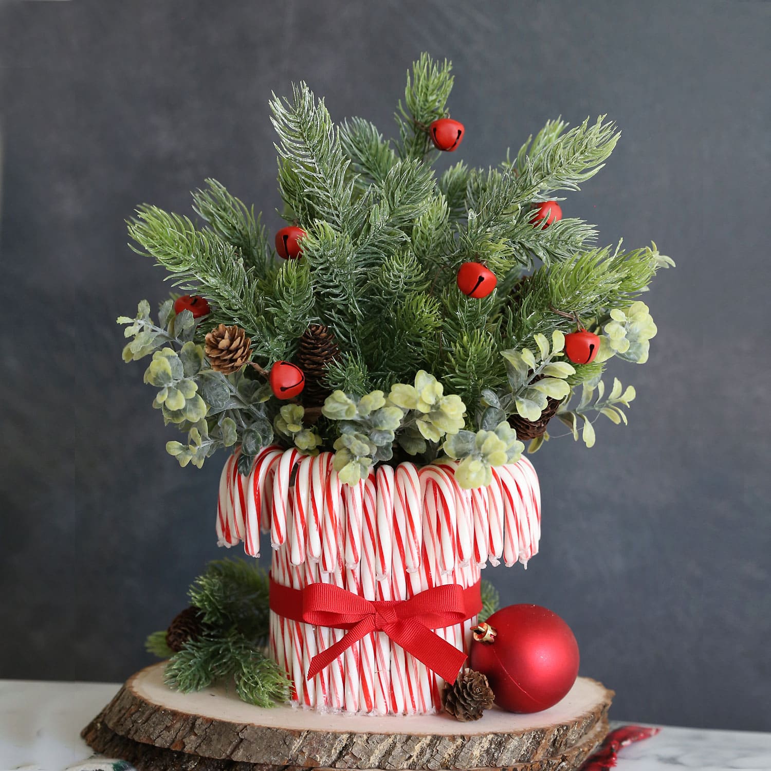 Candy Cane Vase Centerpiece