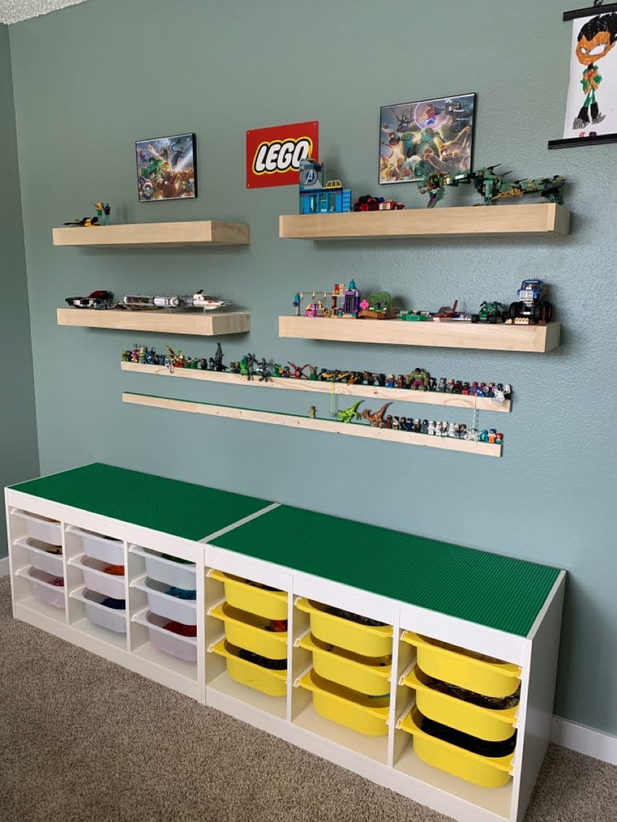 Clean and Color-Coded LEGO Builders Wall