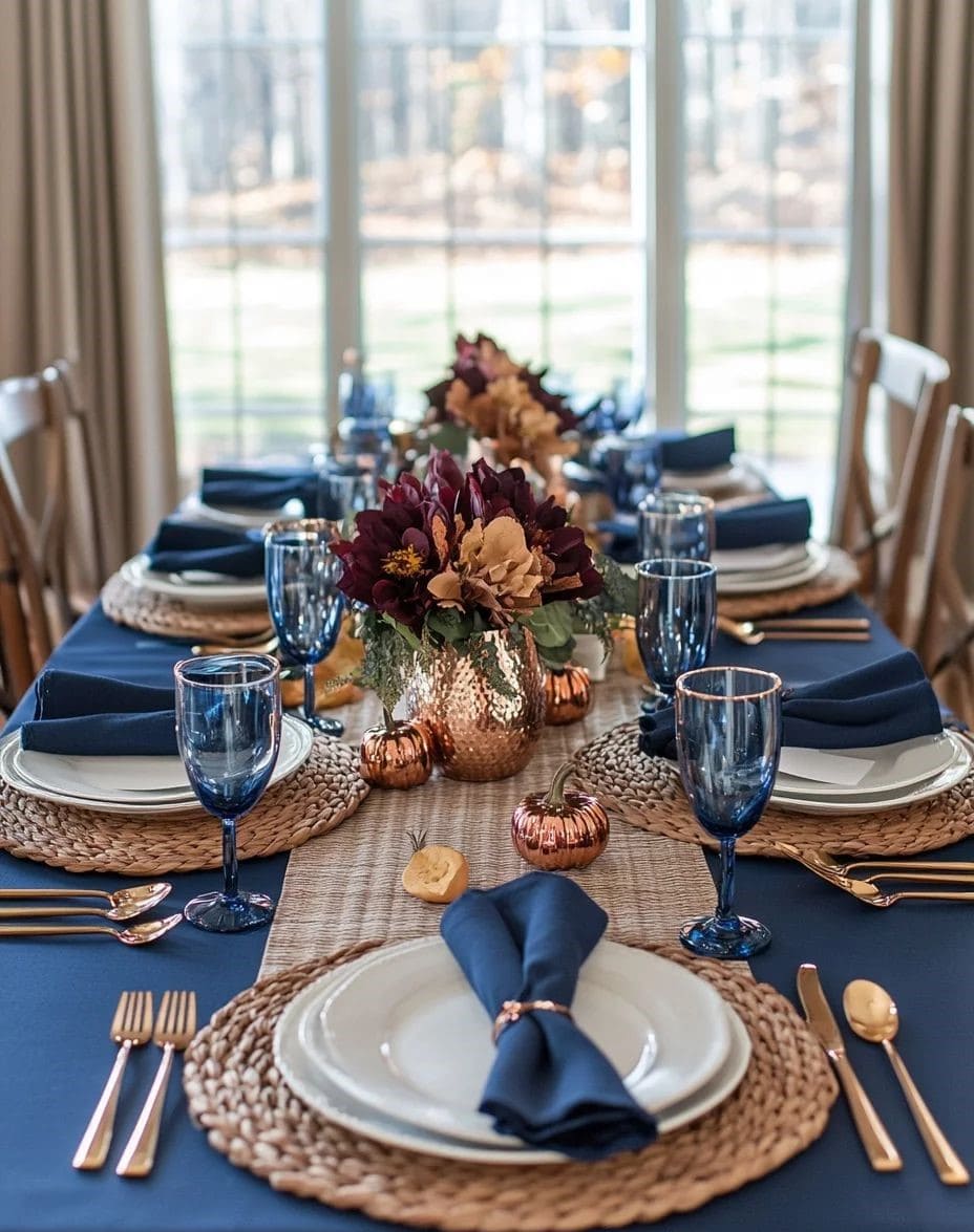 Copper and Navy Harvest Charm